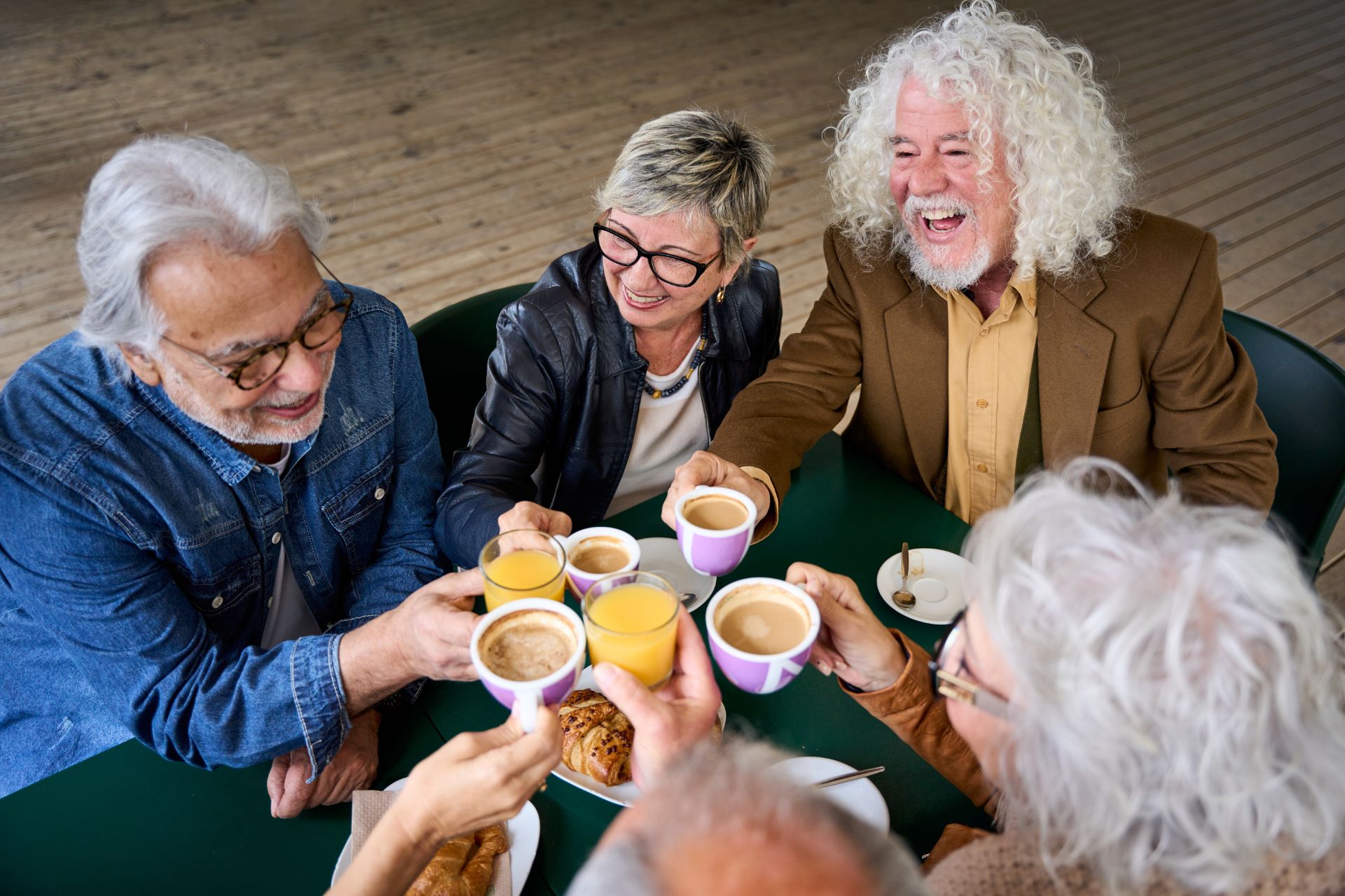 A group of seniors enjoying lunch together